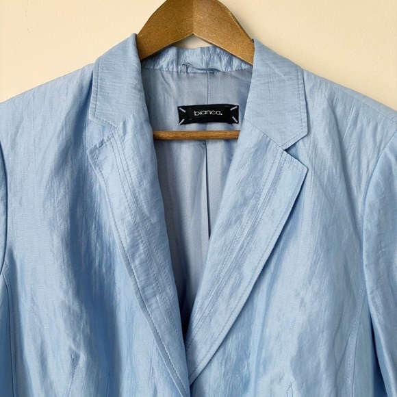 Bianca Modal Blazer Jacket 44 US 14 Blue Pockets - Picture 2 of 10